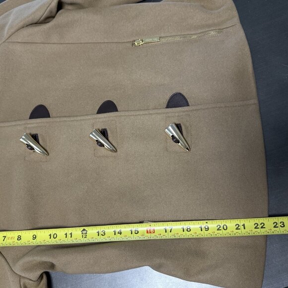 Michael Kors Tan Gold Toggle Button Jacket‎ Zip Pockets Wool Blend Corpcore 12 - Picture 9 of 10